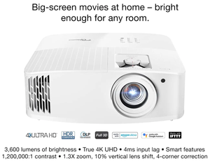 เครื่องฉายเกม UHD55 4K แบบอัลตร้าเอชดีสว่าง UHD55จริง UHD55 4000ลูเมน4.2ms เวลาตอบสนอง1080P True 4K Ultra HD - Product Image 3