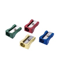 Mini taille-crayon en aluminium à 1 trou, couleur métallique, plan incliné, pour l'école