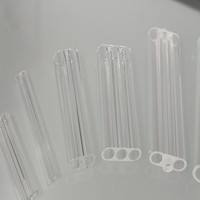 Concentrateur laser en quartz fondu translucide à deux orifices, courbé en U, cavité de taille personnalisée, pièces de rechange pour pompe laser à lampe au xénon