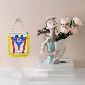 Custom Logo Hanging Ohio Pennant <b>Flag</b> for Car Rearview Mirror and Home Decoration - Product Image 3
