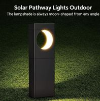 Lampe solaire LED P65 étanche, type borne lumineuse, double face, pour jardin, allée, pelouse et aménagement paysager