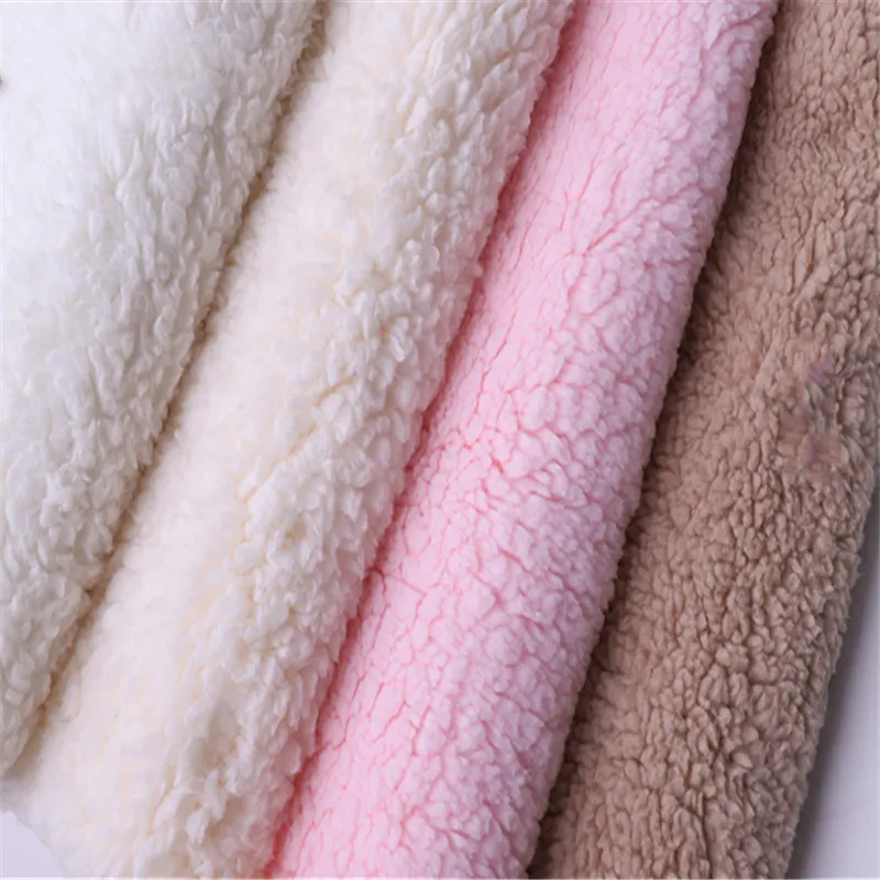 Wholesale Solid Polyester Sherpa Fleece Fabric For Blanket Or Clothes