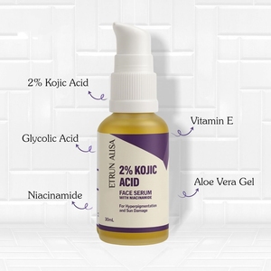 ETRUN Siero Viso Sbiancante con 2% Acido Kojico, Rimozione Macchie Scure, Occhiaie e Abbronzature, Schiarente per Pelle Danneggiata dal Sole - Product Image 2