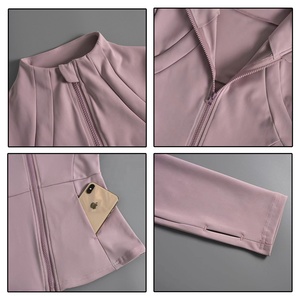 Chaqueta Deportiva Personalizada para Mujer, de Invierno, Manga Larga, Cuello Alto con Cierre, para Gimnasio, Yoga, Running, Fitness, Resistente al Viento, Transpirable y Ajustada - Product Image 5