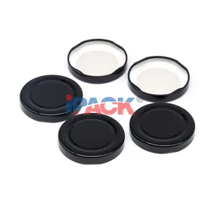 53#Metal Lids Black Lug Caps For Glass Jar 30# 38# 43# 48# 53# 58# 63# 66# 70# 77# 82#