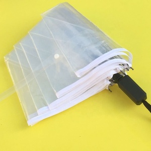 Promotional Prices Three Folding Umbrella Custom LOGO Umbrella 3 Fold Rain Umbrella Transparent for Business Gifts Carton 2pcs