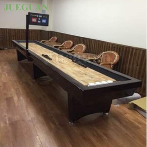 Modern Home Entertainment 9 Foot Oak Solid Wood Shuffle Board Table with Customized Color &amp; Logo - Product Image 2
