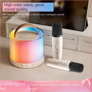 Hot Bán K52 Dual-Lúa Mì Cho <span class=keywords><strong>Bluetooth</strong></span> K-Bài Hát Microphone Loa 5W RGB Cho Nhà KTV Điện Thoại Di Động Đầy Màu Sắc Âm Thanh Cross-Biên Giới - Product Image 2