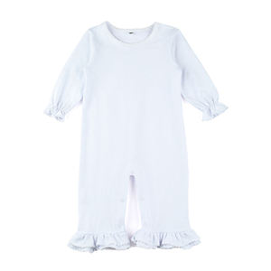 卸売新生児女の子ブランクコーマ綿刺繍赤ちゃん冬ロンパース長袖フリル幼児ボディスーツ - Product Image 6