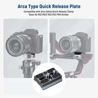 Plaque de fixation rapide de type Arca NEEWER compatible avec les stabilisateurs de cardan RS2, RSC2, RS3 PRO, base de montage de caméra double anti-chute