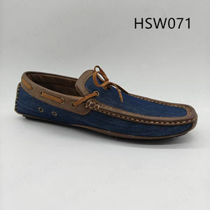 YWX, Zapatos Náuticos Azul Oscuro con Cordones, Elegantes y Resistentes, Estilo Urbano, Fabricados a Mano con Tela Vaquera, Zapatos Casuales Tipo Peas en Singapur HSW071 - Product Image 2
