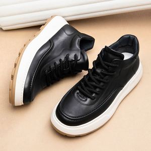 Men's Casual Sports <b>Shoes</b> Thick-Soled Lace Leather High Quality Customized Autumn New Style Outdoor Walking <b>Height</b> <b>Increasing</b> - Product Image 1
