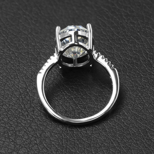 <b>Adjustable</b> Oval Moissanite <b>Ring</b> 8CT 10*14mm D VVS1 18K Gold Plated Engagement Wedding Jewelry for Women Wholesale Custom - Product Image 3