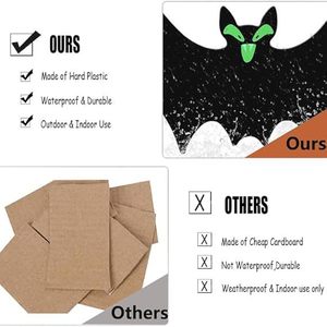 Décoration suspendue de chauve-souris d'Halloween en plastique, adhésive, réutilisable, pour fêtes intérieures, 3 tailles, lot de 6 - Product Image 3