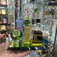 Articles cadeaux islamiques KAABA ornement en verre cristal Arabie Saoudite tour de l'horloge pour souvenir islamique pour cadeau Makkah
