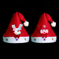 Gorros Navideños LED con Luces, Gorros de Santa Claus, Gorros de Muñeco de Nieve y Alces de Dibujos Animados para Adultos y Niños, Decoraciones Navideñas