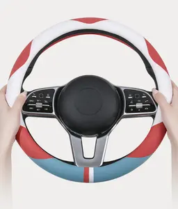 Non-slip Easy To Clean O And D Shape Suede/ Skin Feeling Material Stretchy Durable Car Steering Wheel Cover