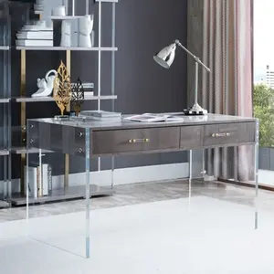 High quality study writing desk home office drawers wooden acrylic pc computer desk laptop desk table