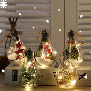 Adornos navideños promocionales Adornos de bombilla transparente Adorno 7*11cm Bola de Navidad de plástico - Product Image 1