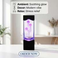 Mini aquarium de méduses LED à 7 couleurs changeantes, alimenté par USB, lumière de nuit décorative pour bureau et chambre