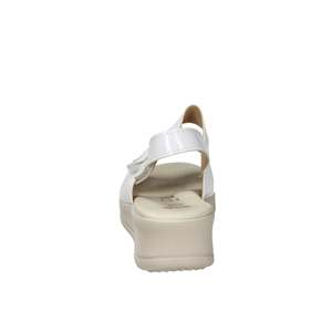 Sandali con Zeppa Cinzia Soft da Donna, Bianchi con Cinturini Argento, Scarpe Comode con Plateau - Product Image 3