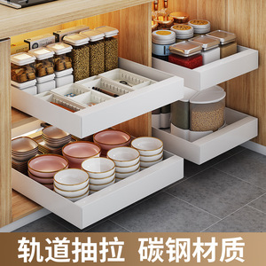 Sea Shark <b>Kitchen</b> Cabinet Drawer Shelves 25Cm Elegant White Pull Out <b>Storage</b> Organizer Multipurpose Sink <b>Storage</b> <b>Box</b> - Product Image 4