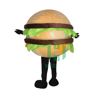맞춤형 음식 햄버거 걷기 만화 캐릭터 마스코트 의상 할로윈 파티를위한 멋진 성인 의상