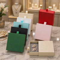 Boîtes à bijoux écologiques en carton recyclable, emballages de luxe pour bijoux, avec tiroir coulissant