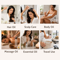 Emballage cosmétique en gros, flacon applicateur souple en plastique pour huile capillaire de 50 ml, 100 ml, 200 ml avec bouchon à vis