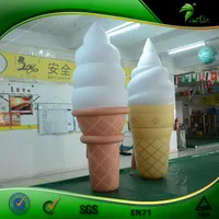 屋外の巨大なインフレータブルアイスクリームコーン夏の装飾インフレータブルLED照明広告モデル