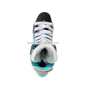 Patins <span class=keywords><strong>de</strong></span> <span class=keywords><strong>hockey</strong></span> sur glace à la mode bleu ciel avec lame <span class=keywords><strong>en</strong></span> acier inoxydable et maille respirante, Offre Spéciale et haute technologie - Product Image 4