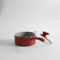 Marmite à soupe en aluminium avec revêtement céramique antiadhésif, design sans rebord, compatible avec tous les types de cuisinières, induction, four, ustensile de cuisson robuste et durable