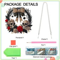 1PC DIY Acrylique Halloween Arc Fleur Diamant Peinture Pendentif Forme Spéciale 5D Diamant Peinture Suspendu Mur Couronne Ornement