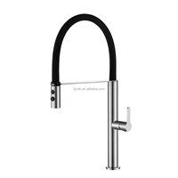 Robinet d'évier de cuisine SUS monotrou noir mélangeur d'eau chaude froide robinet de cuisine à tirette