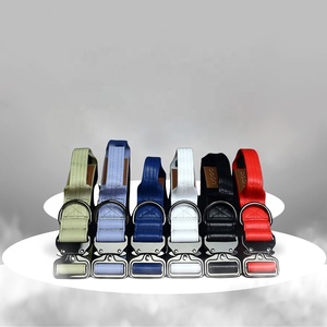 Logotipo personalizado Collar para mascotas suministros al por mayor táctico impermeable PU cuero vegano collar de perro grande y correa con asa - Product Image 1