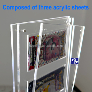 SYP <span class=keywords><strong>Vente</strong></span> flash Support d'affichage en acrylique transparent à 4 emplacements pour cartes Pokémon <span class=keywords><strong>Yu</strong></span> <span class=keywords><strong>Gi</strong></span> <span class=keywords><strong>Oh</strong></span> MetaZOO pour boîte de cartes à collectionner TCG Booster Trading Magnet - Product Image 4