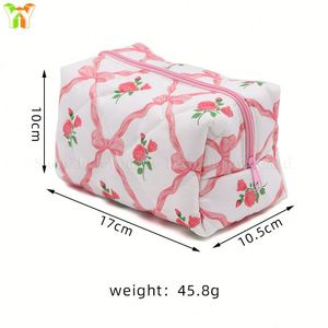 Floral Quilted Bag for Women Cosmetic Toiletries Large Capacity <b>Makeup</b> Pouch Toiletry Organizer <b>Case</b> - Product Image 4