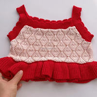 Ensemble d'été pour petite fille : débardeur en maille respirante à motif quadrillé et pantalon ample – Tenue de plage en tricot
