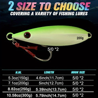 Leurre Artificiel Rigide en ABS pour Pêche au Slow-Jigging, Type Papillon, 150g 300g, avec Hameçon 5/0, pour Thon, Maquereau, Pêche en Mer en Haute Mer
