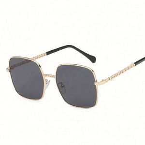 2019 Best Quality Vintage Metal <b>Chain</b> Frame <b>Mirror</b> Ladies Shades square Sunglasses - Product Image 3