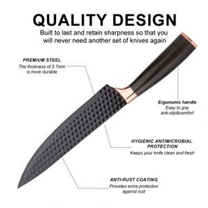 Multi-functional Stainless Steel <b>Kitchen</b> <b>Knife</b> Set Tool Black Coated Carving Blade Non-stick <b>Sharp</b> Peeler Meat Vegetable <b>Knives</b> - Product Image 2