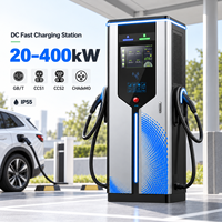 Station de recharge rapide pour véhicules électriques (VE) DC commerciale 20-400 kW avec deux pistolets, écran 7 pouces, IP55, pour parkings et flottes