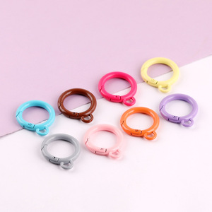 Anillo de resorte colorido de aleación para bolsos, accesorio de joyería DIY, chapado en metal, colores aleatorios - Product Image 2