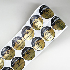 Tùy chỉnh in ấn Glossy Bạc Pet dính nhãn sang trọng không thấm nước Vinyl lá dập Vòng Sticker - Product Image 3