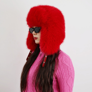 Casquettes d'hiver pour femmes avec protège-oreilles en fourrure, style trapper, en fausse fourrure, surdimensionnées, style bomber - Product Image 4