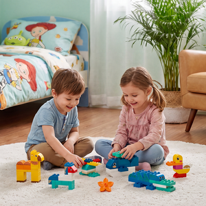 Ensemble de blocs de construction animaux grande taille en gros, 156 pièces, <span class=keywords><strong>jouet</strong></span> éducatif en briques, livraison directe d'usine pour enfants garçons filles 3+ - Product Image 2