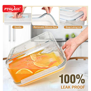 Recipiente <span class=keywords><strong>de</strong></span> Almacenamiento <span class=keywords><strong>de</strong></span> Vidrio Extra Grande Pyglass, Apto para Congelador, Hermético, Seguro para Alimentos, Tapas <span class=keywords><strong>de</strong></span> Vidrio Grandes para Adobo y Asados - Product Image 3