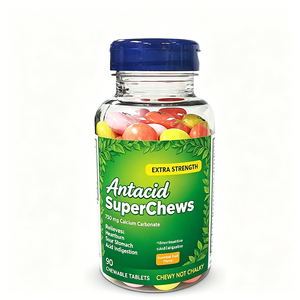 Antacide Extra Fort SuperChews 90 Comprimés à Croquer – Complément OEM pour Soulager les Brûlures d'<span class=keywords><strong>Estomac</strong></span>, les Maux d'<span class=keywords><strong>Estomac</strong></span> et l'Indigestion <span class=keywords><strong>Acide</strong></span> - Product Image 1