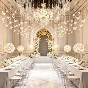 <span class=keywords><strong>Lustre</strong></span> LED en acrylique de style américain avec installation sans perçage pour la décoration de mariages, hôtels et fêtes de fiançailles - Product Image 3