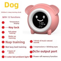 Jam Alarm Anak Keshi Kids Training Desain Anjing, Quartz LCD Digital, Lampu Tidur, Timer untuk Tidur dan Belajar